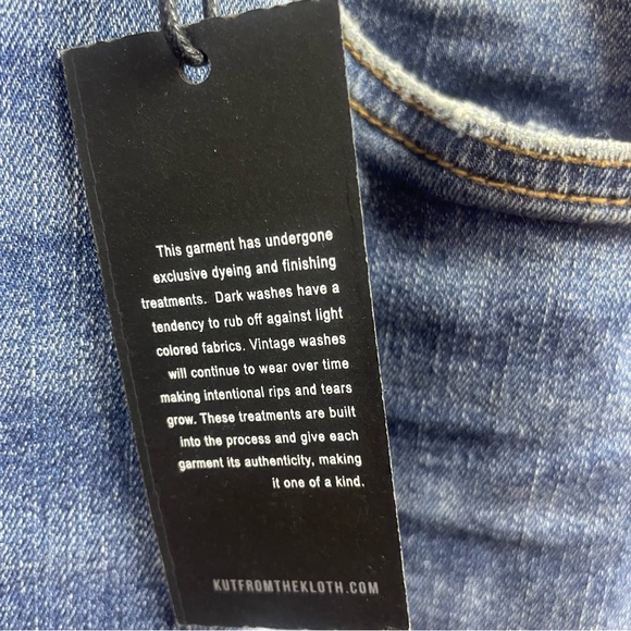 NWT KUT Fron the Kloth 00HIGH RISE DENIM FAB Ankle Skin Button Fly Sz 14P - Picture 9 of 14